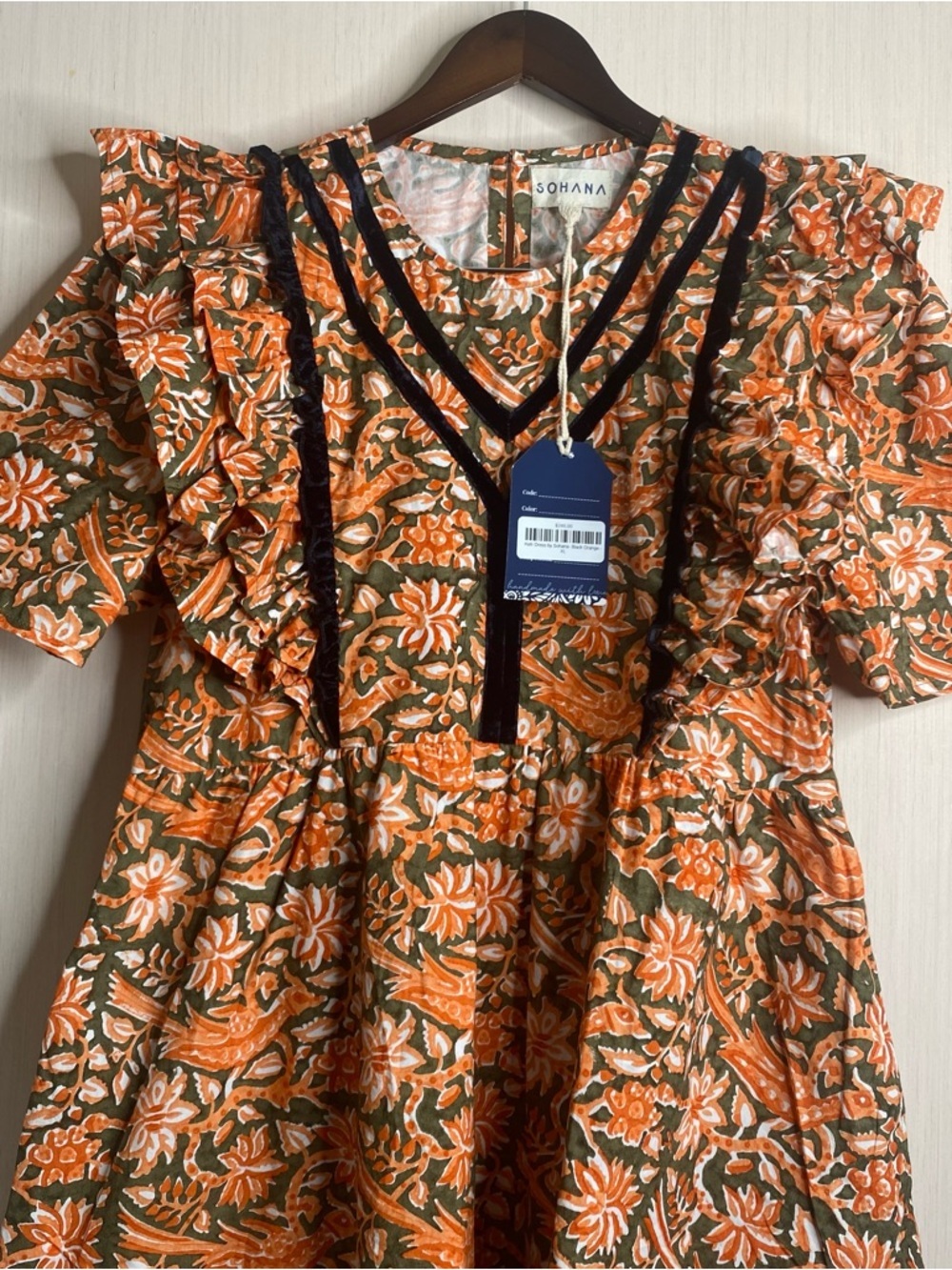 NWT Sohana Women’s Short Sleeve Floral Ruffle Tiered Mini Kelli Dress Pockets XL - Picture 7 of 12